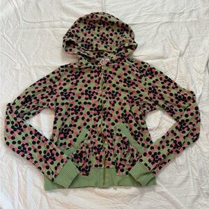 Juicy Couture Green and Pink Polka Dot  Jacket